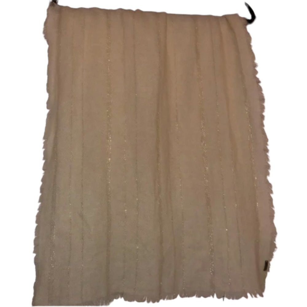 Cream Cashmere FRAAS Scarf Metallic Gold Thread